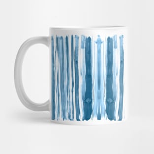 Brushed Indigo Blue Watercolor Stripes Mug